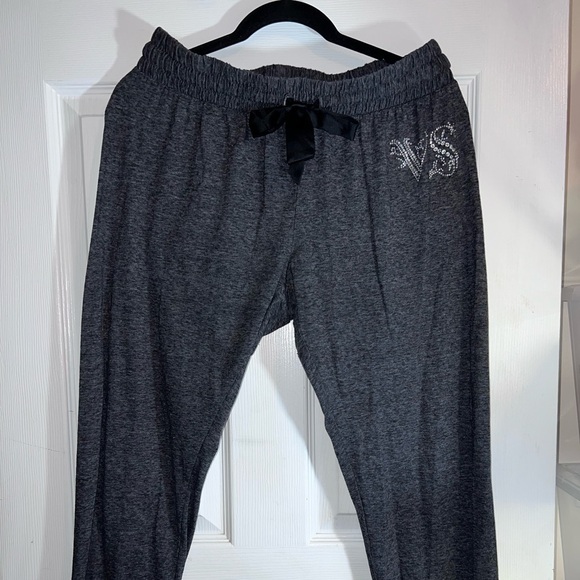 VICTORIA'S SECRET Charcoal Pj Jogger Pants Bejeweled Sz M - Picture 2 of 10